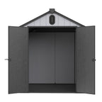 6 ft x 4 ft/6 ft x 8 ft/8 ft x 6 ft/8 ft x 10 ft All-Weather Resin Outdoor Plastic Storage Shed w/Floor, Spire Tool Shed