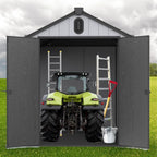 6 ft x 4 ft/6 ft x 8 ft/8 ft x 6 ft/8 ft x 10 ft All-Weather Resin Outdoor Plastic Storage Shed w/Floor, Spire Tool Shed