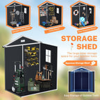 6 ft x 4 ft/6 ft x 8 ft/8 ft x 6 ft/8 ft x 10 ft All-Weather Resin Outdoor Plastic Storage Shed w/Floor, Spire Tool Shed