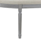 Beige Tufted Upholstered Bench with Wood Legs - 55W x 20H
