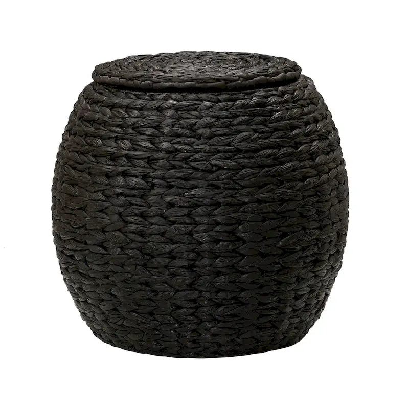 Household Essentials Handwoven Barrel Wicker Storage Basket Side Table - 17.0L x 17.0W x 19.0H