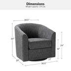 Cuenca Modern Upholstered Barrel Chair with Swivel Base