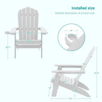 Bonosuki Set of 2 Folding Adirondack Chair Patio Fire Pit Chair