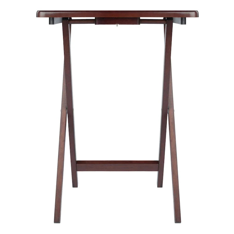 Set of 4 Rich Antique Walnut Folding Single Snack Tables 25.75