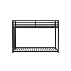 Sturdy Twin over Twin Bunk Bed Metal Black for and Adult, Low Profile Twin over twin bunk bed with Ladder and Guardrails