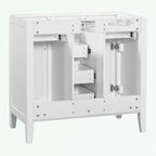 Bathroom Vanity with Ceramic Basin, Two Cabinets and Five Drawers