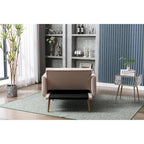 Velvet Upholstered Tufted Living Room Sleeper Sofa Chair With Rose Golden feet