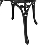 Sunnydaze Floral Design Cast Aluminum Outdoor Patio Bistro Set, Black, 3pc