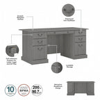 Bush Furniture Saratoga Executive Desk with Drawers and Storage