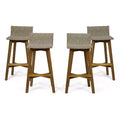 4pk La Brea Acacia Wood & Wicker Patio Barstools - Christopher Knight Home