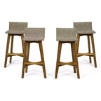 4pk La Brea Acacia Wood & Wicker Patio Barstools - Christopher Knight Home