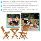 Sunnydaze Outdoor Solid Teak Wood with Stained Finish Nantasket Folding Bistro Table and Chairs - Brown - 3pc