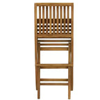 Sunnydaze Outdoor Solid Teak Wood with Stained Finish Nantasket Folding Bistro Table and Chairs - Brown - 3pc