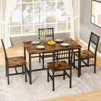 4 - Person Dining Set, 5 Piece Dining Room Table Set with Metal Frame for Breakfast, Dining, Kitchen
