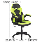 Flash Furniture X10 Gaming Chair Racing Office Ergonomic Computer PC Adjustable Swivel Chair with Flip-up Arms