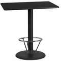 Emma and Oliver 24x42 Rectangular Laminate Bar Table with 24RD Foot Ring Base
