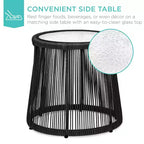 Best Choice Products 3-Piece Patio Conversation Bistro Set, Outdoor Wicker w/ 2 Chairs, Cushions, Side Table