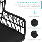 Best Choice Products 3-Piece Patio Conversation Bistro Set, Outdoor Wicker w/ 2 Chairs, Cushions, Side Table