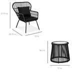 Best Choice Products 3-Piece Patio Conversation Bistro Set, Outdoor Wicker w/ 2 Chairs, Cushions, Side Table