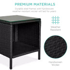 Best Choice Products 3-Piece Outdoor Wicker Conversation Patio Bistro Set, w/ 2 Chairs, Table