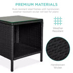 Best Choice Products 3-Piece Outdoor Wicker Conversation Patio Bistro Set, w/ 2 Chairs, Table