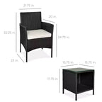 Best Choice Products 3-Piece Outdoor Wicker Conversation Patio Bistro Set, w/ 2 Chairs, Table