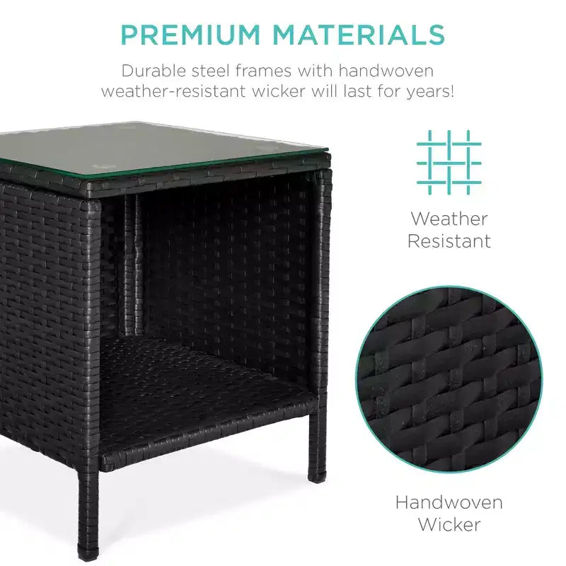Best Choice Products 3-Piece Outdoor Wicker Conversation Patio Bistro Set, w/ 2 Chairs, Table
