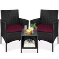 Best Choice Products 3-Piece Outdoor Wicker Conversation Patio Bistro Set, w/ 2 Chairs, Table
