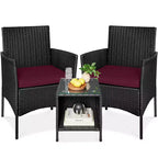 Best Choice Products 3-Piece Outdoor Wicker Conversation Patio Bistro Set, w/ 2 Chairs, Table