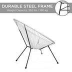 Best Choice Products 3-Piece All-Weather Patio Acapulco Bistro Furniture Set w/ Rope, Glass Top Table
