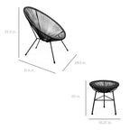 Best Choice Products 3-Piece All-Weather Patio Acapulco Bistro Furniture Set w/ Rope, Glass Top Table