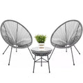 Best Choice Products 3-Piece All-Weather Patio Acapulco Bistro Furniture Set w/ Rope, Glass Top Table