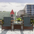 Costway 3 PCS Patio Wicker Rattan Furniture Set Coffee Table & 2 Rattan Chair W/Cushions