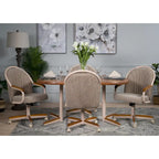 Casual Dining Cushion Swivel-and-Tilt Rolling Caster Chair