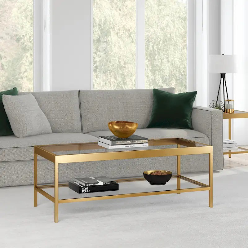 Alexis Metal and Glass Coffee Table