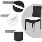 Costway 5PCS Patio Rattan Dining Set Table w/Glass Top Garden Furniture