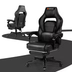 Costway Massage Gaming Chair Reclining Racing Computer Office Chair with Footrest White\ Black\Blue\Red