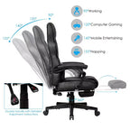 Costway Massage Gaming Chair Reclining Racing Computer Office Chair with Footrest White\ Black\Blue\Red