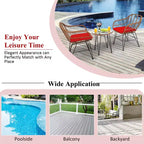 Costway 3PCS Patio Rattan Bistro Set Coffee Table Armchair Garden