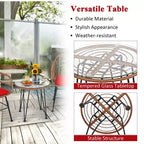 Costway 3PCS Patio Rattan Bistro Set Coffee Table Armchair Garden
