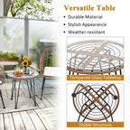 Costway 3PCS Patio Rattan Bistro Set Coffee Table Armchair Garden