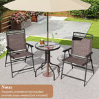 Costway 3 PCS Outdoor Bistro Dining Furniture Set with 1.57 Umbrella Hole Rippled