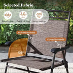 Costway 3 PCS Outdoor Bistro Dining Furniture Set with 1.57 Umbrella Hole Rippled