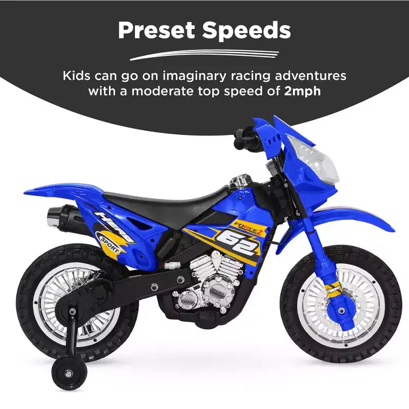 Best Choice Products 6V Kids Electric Battery Powered Ride On Motorcycle w/ Training Wheels, Lights, Music