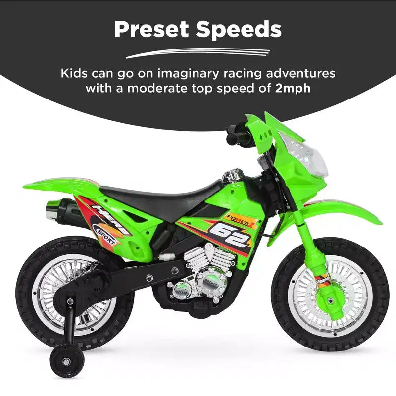 Best Choice Products 6V Kids Electric Battery Powered Ride On Motorcycle w/ Training Wheels, Lights, Music