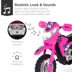 Best Choice Products 6V Kids Electric Battery Powered Ride On Motorcycle w/ Training Wheels, Lights, Music