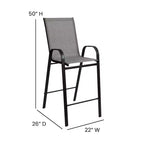 Flash Furniture Outdoor Dining Set - 2-Person Bistro Set - Outdoor Glass Bar Table with All-Weather Patio Stools