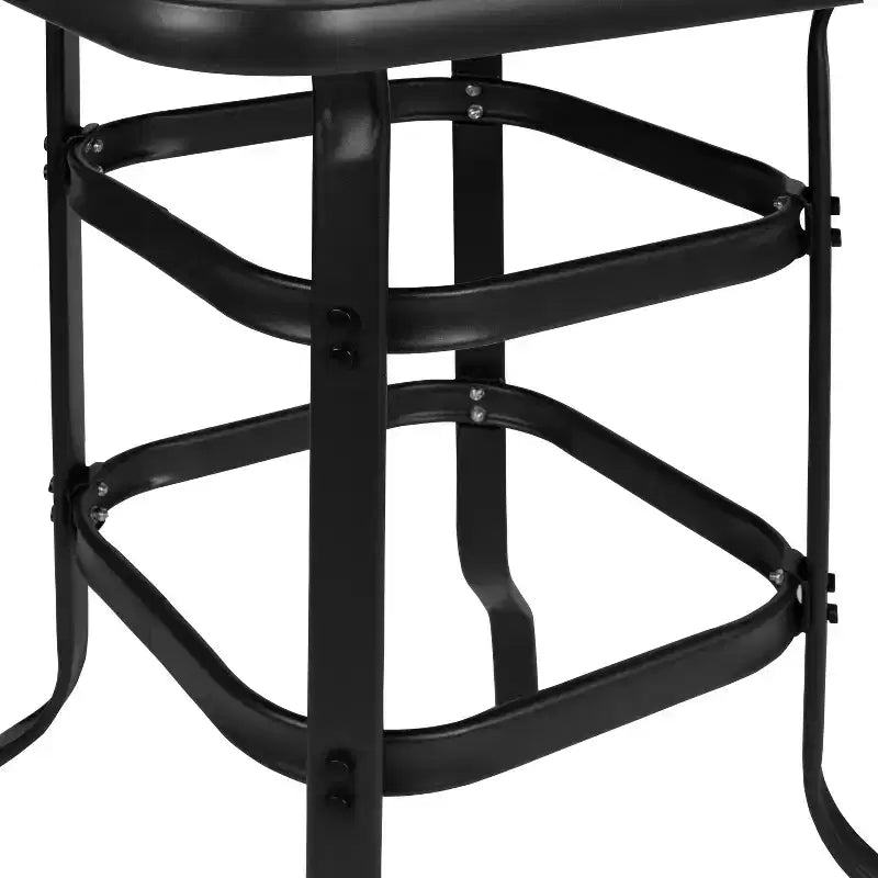 Flash Furniture Outdoor Dining Set - 2-Person Bistro Set - Outdoor Glass Bar Table with All-Weather Patio Stools