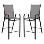 Flash Furniture Outdoor Dining Set - 2-Person Bistro Set - Outdoor Glass Bar Table with All-Weather Patio Stools