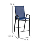 Flash Furniture Outdoor Dining Set - 4-Person Bistro Set - Outdoor Glass Bar Table with All-Weather Patio Stools